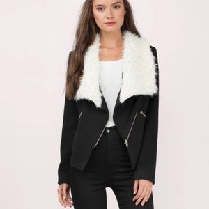 Tobi • Fanciful Fur Collar Jacket in Black